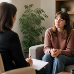 Psicologia para iniciantes: conceitos e áreas de atuação Uma pessoa conversa com uma psicóloga em uma sala acolhedora e iluminada.